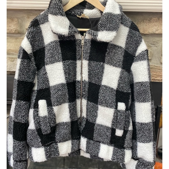 🖤 PLAID SHERPA JACKET - Picture 6 of 7